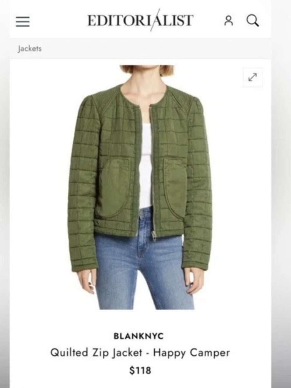 BlankNYC Happy Camper Quilted Jacket